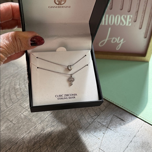 Giani Bernini Silver Heart and CZ Pendant Necklace - Picture 1 of 6